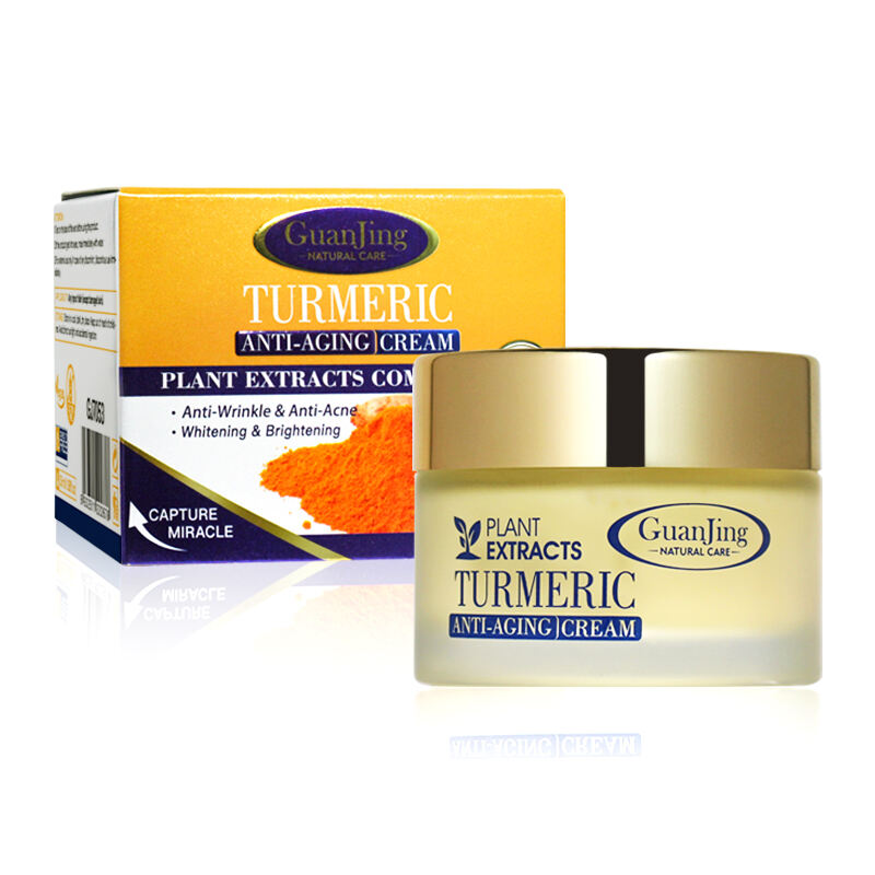 GJ7053 Guanjing Herbal Turmeric Anti-Aging Cream - 50ml, Organic Turmeric Extract, Anti-Wrinkle, Anti-Spots, Acne Scar Removal, Whitening & Pore Minimizing Face Cream