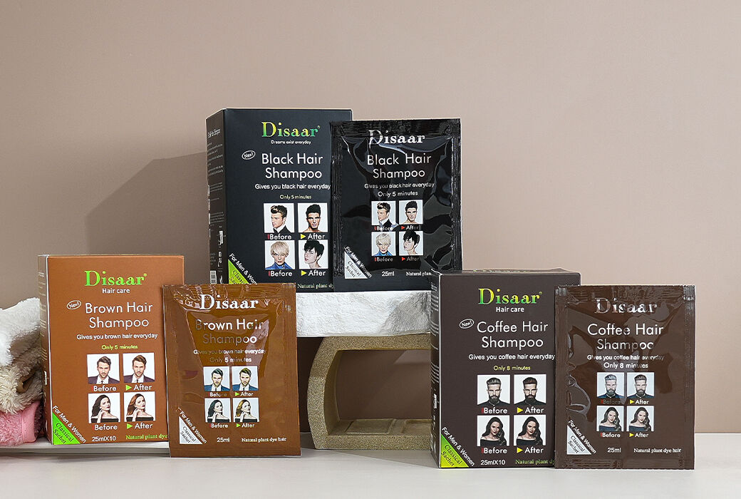 Disaar Hair Color Shampoo in Sachet Black Brown Coffee 25ML*10 Bags Wholesale