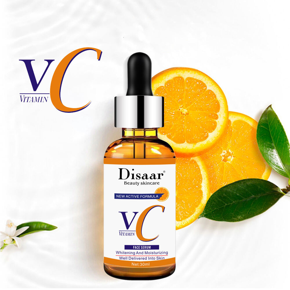 Disaar Organic Blanqueamiento Cuidado de la piel Cara pura Vitamina C VC Suero para la cara con ácido hialurónico