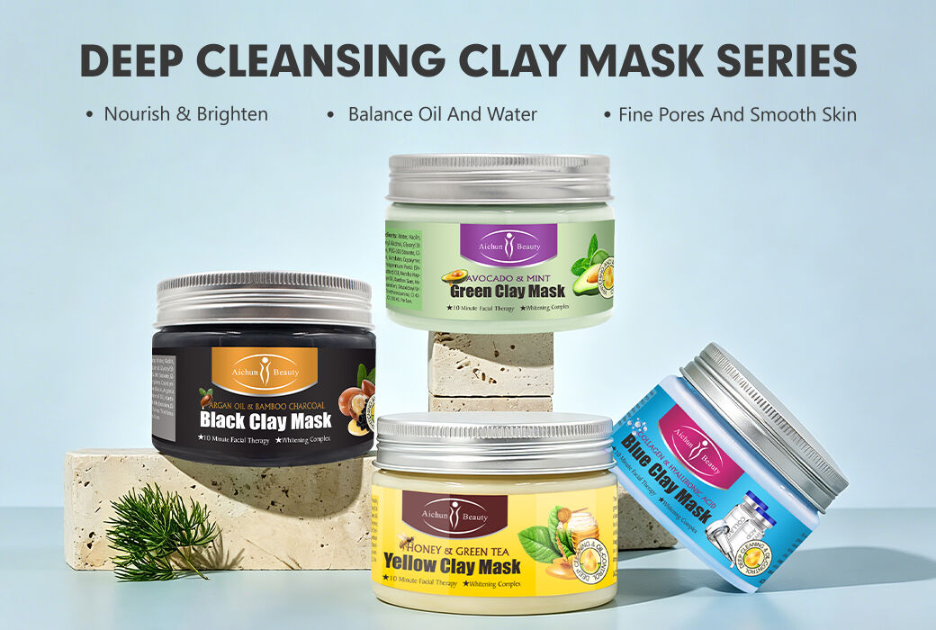 Aichun Beauty Facial Clay Mask Series Deep Cleansing Clay Mask for Pore Cleansing Oil Balance and Smooth Skin Care