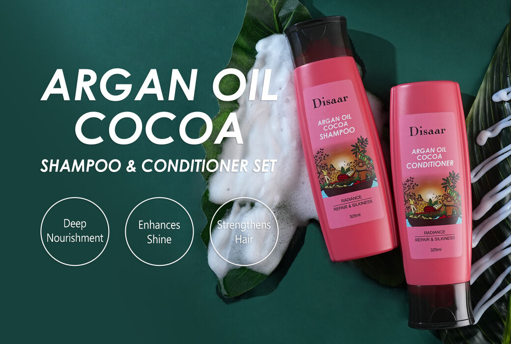 Disaar Argan Oil & Cocoa Shampoo & Conditioner Set For Damaged, Dry & Frizzy Hair Post Chemical Treatments