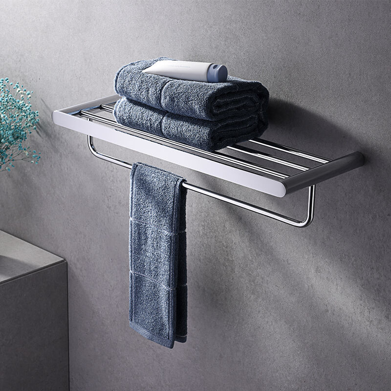 CAE Stylish Bathroom Towel Bar for Modern Bathrooms, Double Bathtowel Shelf - 9528 T02104