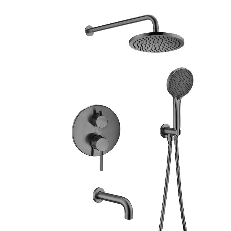  Wall Concealed Shower Mixer - Premium Gun Grey for Luxury Bathrooms -37P 1813 A301