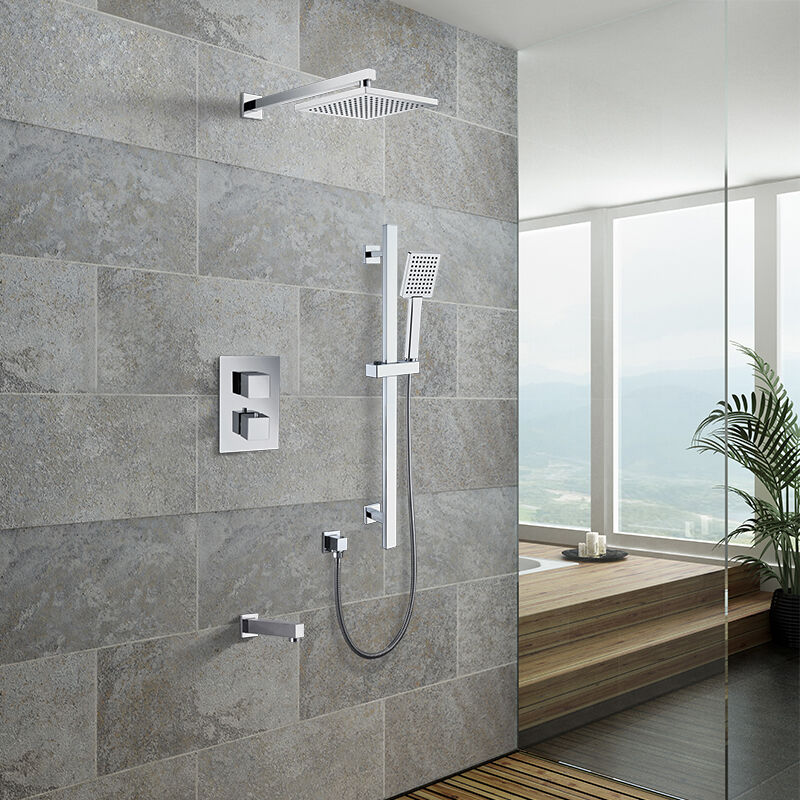 3-Way Thermostatic Concealed Shower Mixer with Sliding Bar
