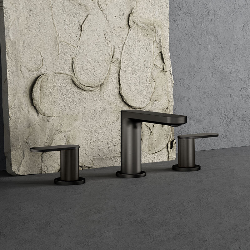 3 Holes Lavatory Faucet with Double Knurled Handles - Modern Design for Bathroom Vanities S75 1147