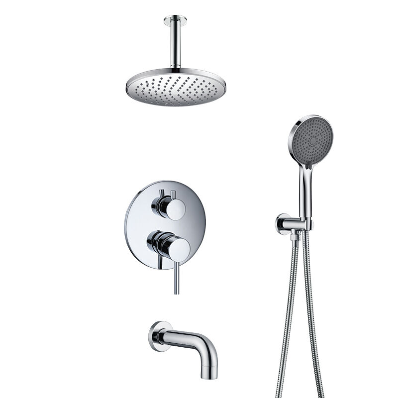 Round Trim Set Concealed Shower Mixer Completed Shower Set for Hotel & Home -37P 1813 G301