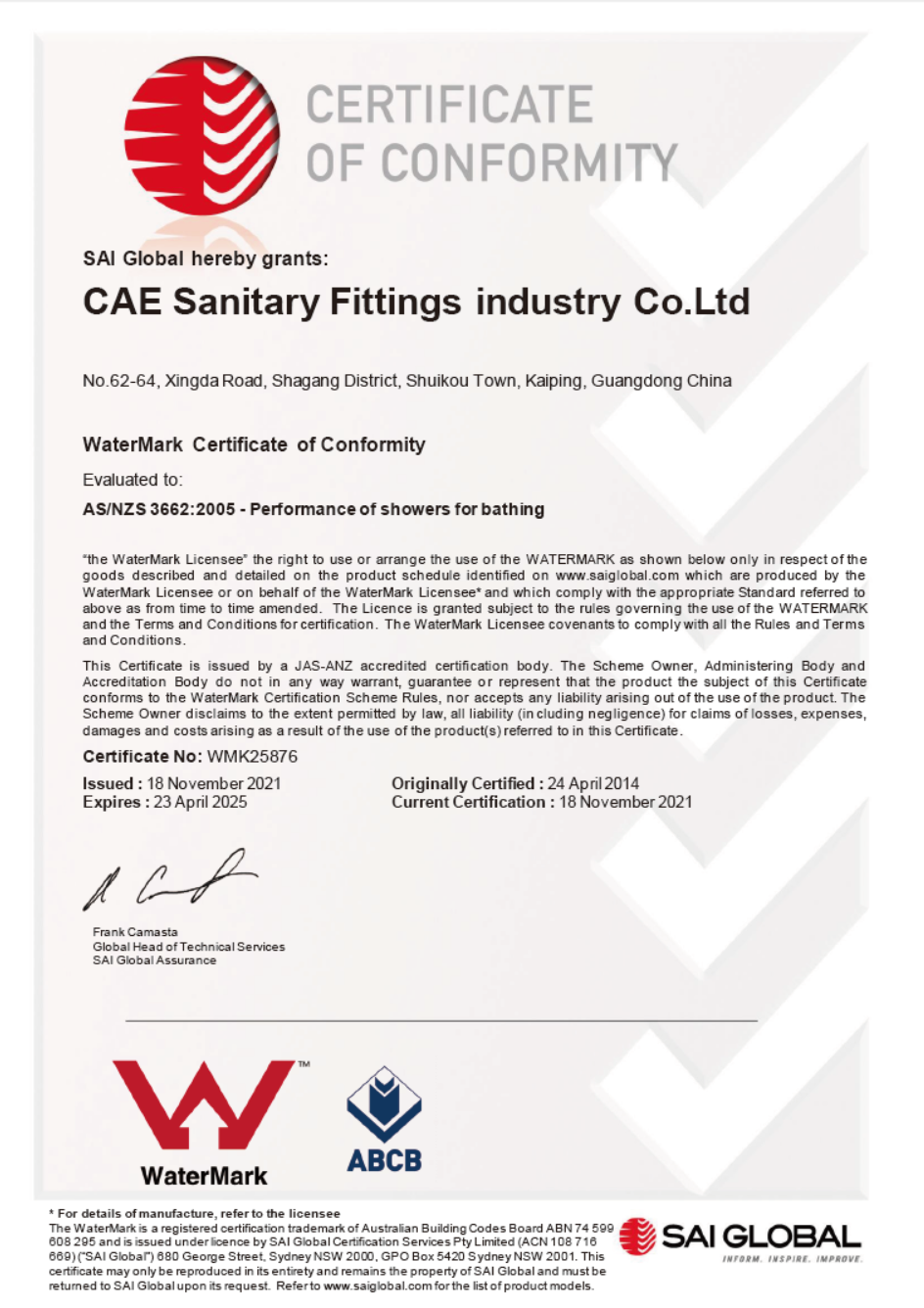 CERTIFICATEOF CONFORMITY-2