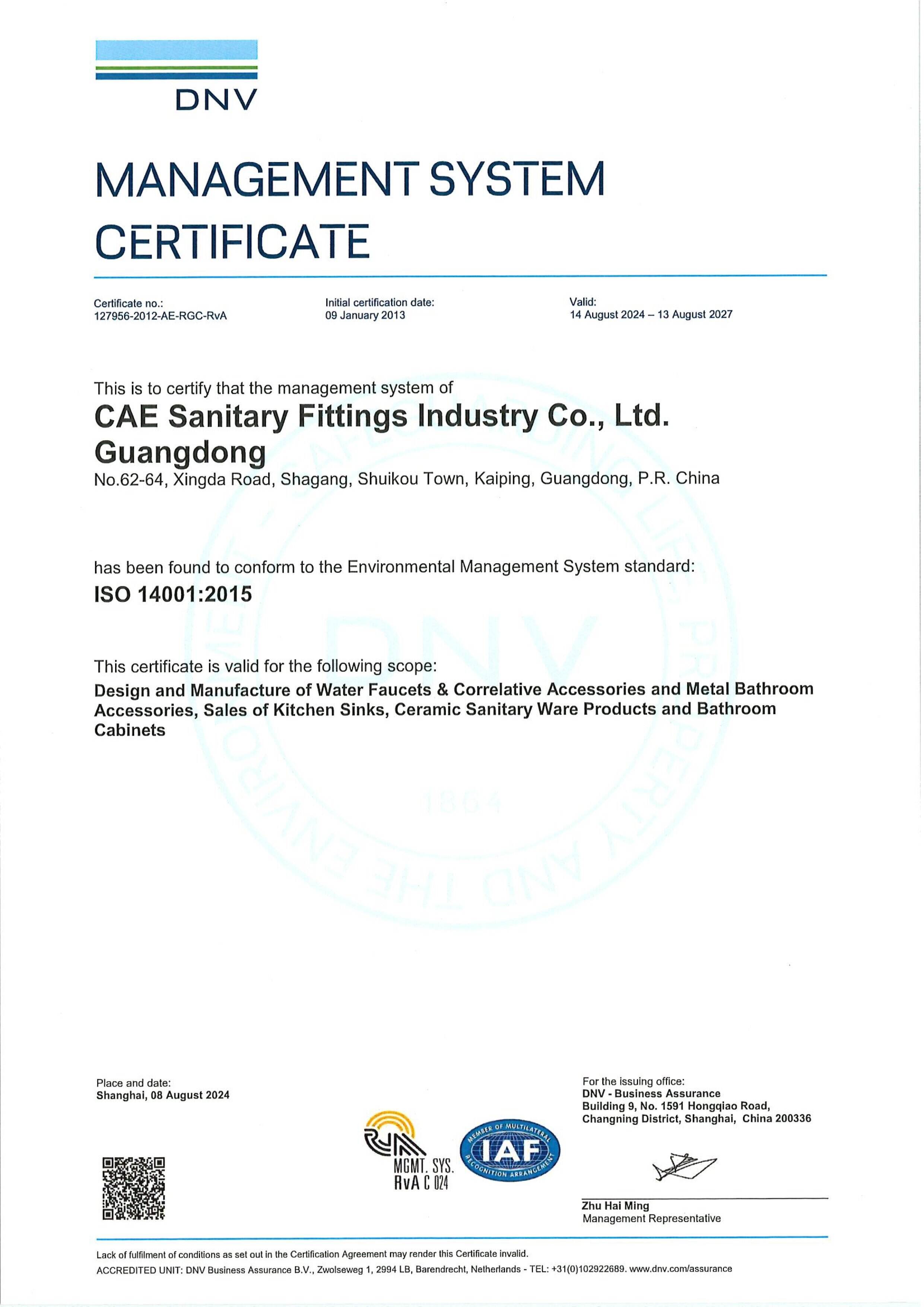 MANAGEMENT SYSTEM CERTIFICATE-2