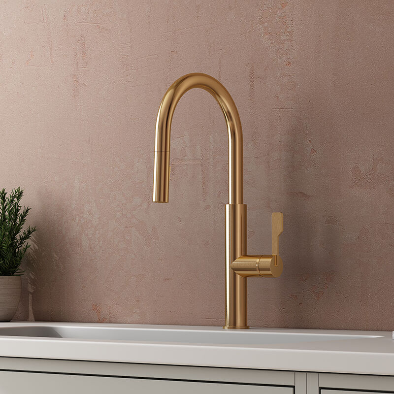 Tall Kitchen Faucet, Matt Gold Sink Faucet with single lever, High body Kitchen Tap