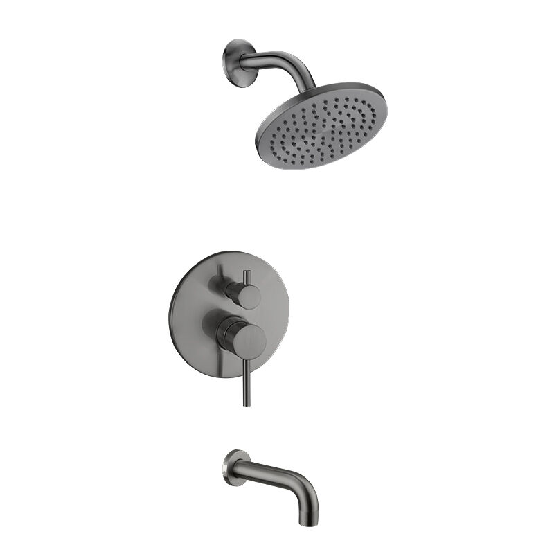 صمام مزيج دُش متوازن للضغط مع وحدة تحويل دُش مطرية ومخرج حوض الاستحمام — يشمل طقم التزيين ووحدة التركيب الداخلية