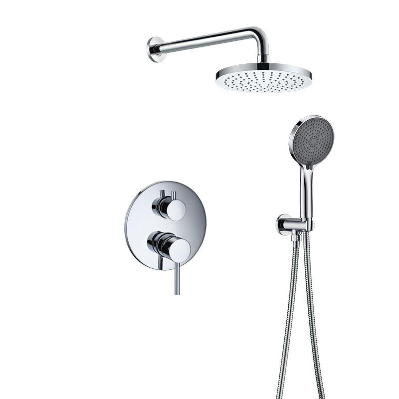 صنبور دُش متوازن الضغط – خلاط نحاسي من الدرجة التجارية مع موزِّع مدمج، مدخلات أنثوية بقطر ١/٢ بوصة وحدة التوصيل الوطنية (NPT)، لتركيب دُش رأسي ودُش يدوي