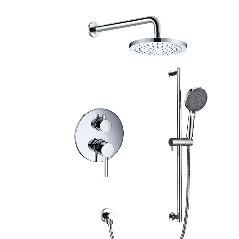 خلاط دش متوازن بالضغط مع مقبضين، وصنبور دش مخفي، مجموعة كاملة 37P 2522 C201C