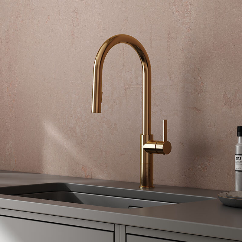 Hight Stander Pull-down Kitchen Faucets with Knurling Handle