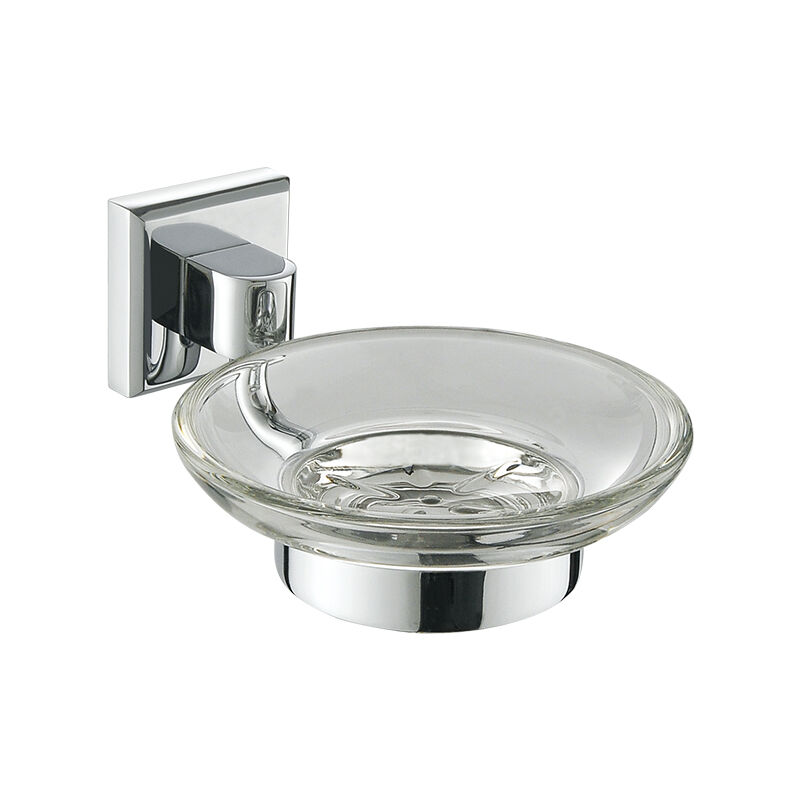 Glass Soap Dish Holder Stainless Steel 9509 T07026