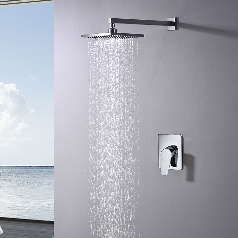 1 Way Concealed Shower Faucet with Wall Mount Rain Shower, Trim and Valve include S74C 2855 A101