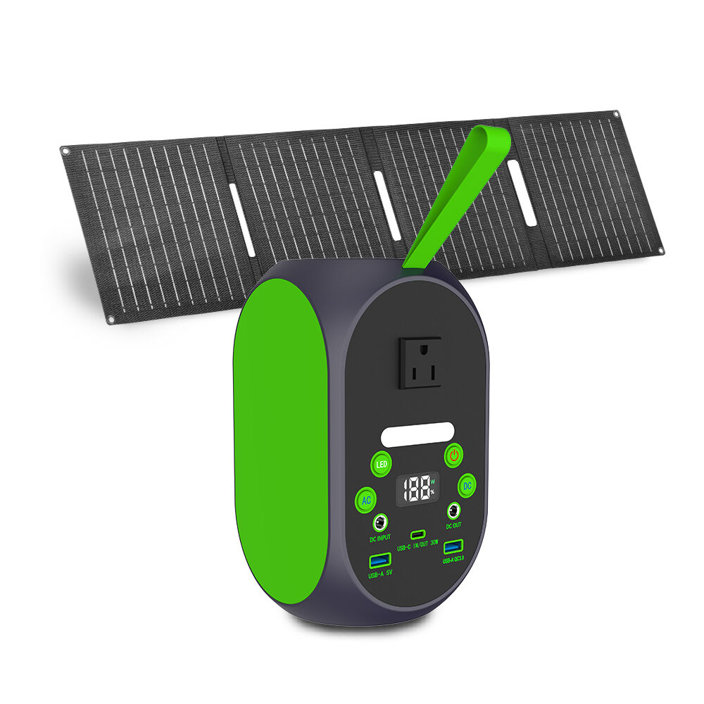 YABO Tragbares Stromaggregat 120W LiFePO4 Batterie 31200mAh Solarstromgenerator mit 30W faltbarem Solarpanel für Outdoor-Camping, Notstromversorgung zu Hause, Reisen, Laptops, UPS-Backup