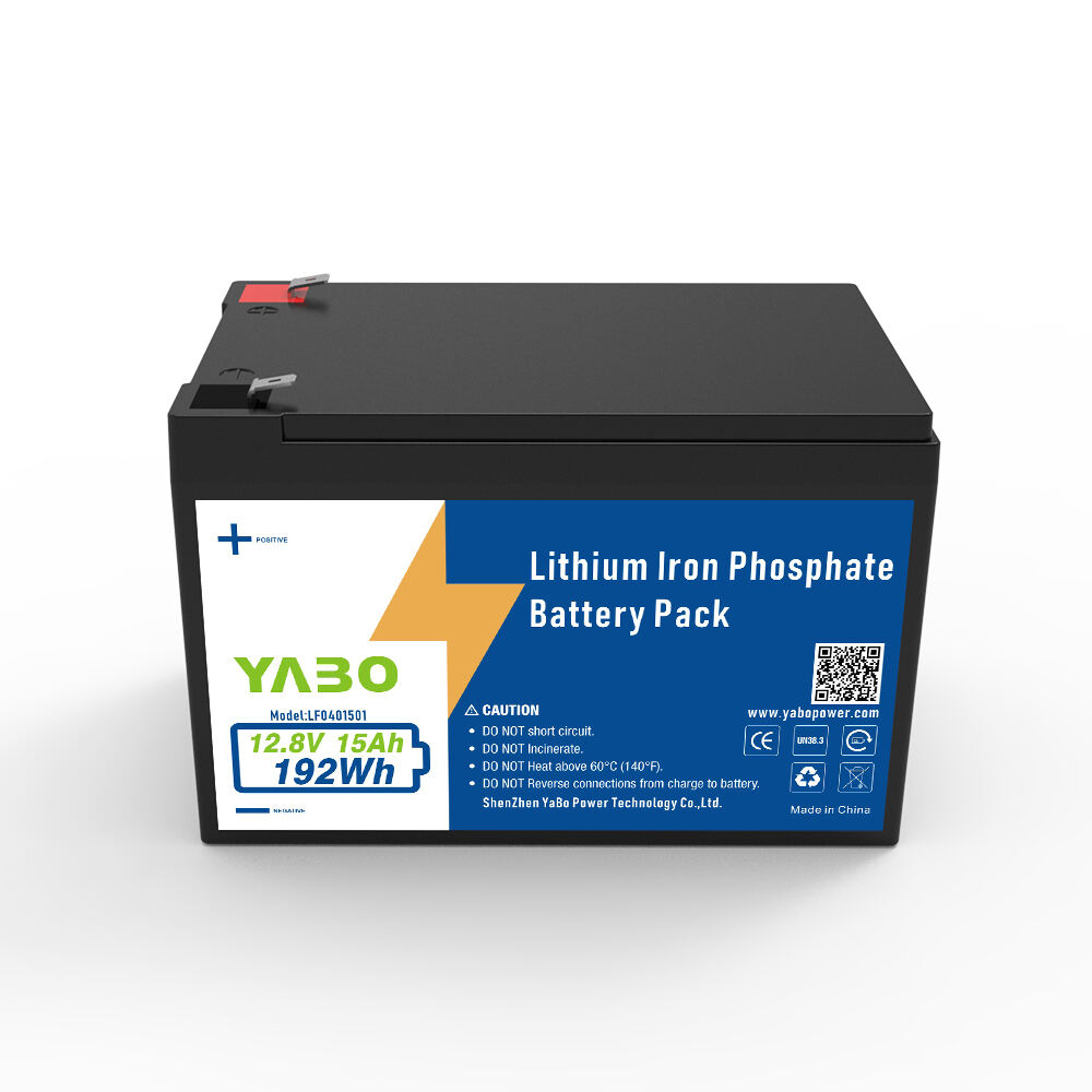 YABO 12V 15Ah LiFePO4 Battery Deep Cycle Lithium Iron Phosphate Pack for Kids Ride-On, Fish Finder, Trolling Motor, Electric Wheelchair, Solar System & Backup Power