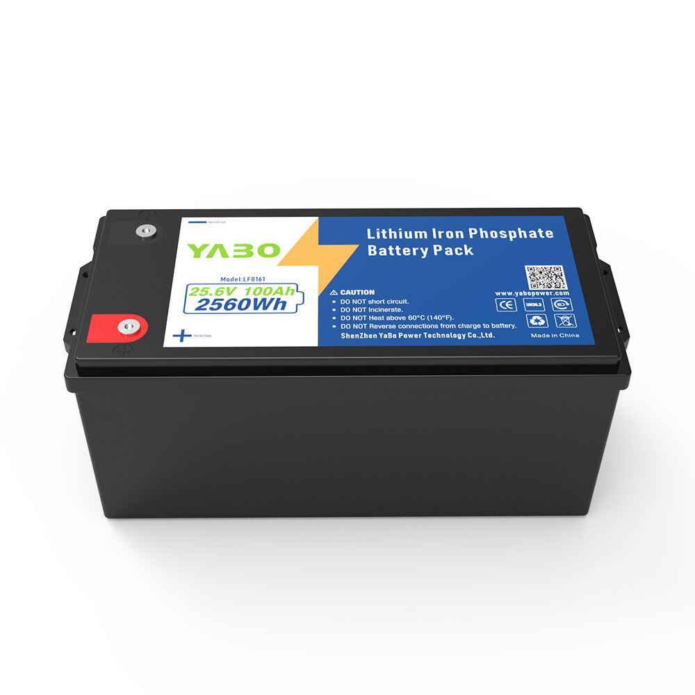YABO 24V 100Ah Lithium Iron Phosphate Battery High Quality LiFePO4 Battery Pack for Solar Energy Storage Systems, Golf Carts