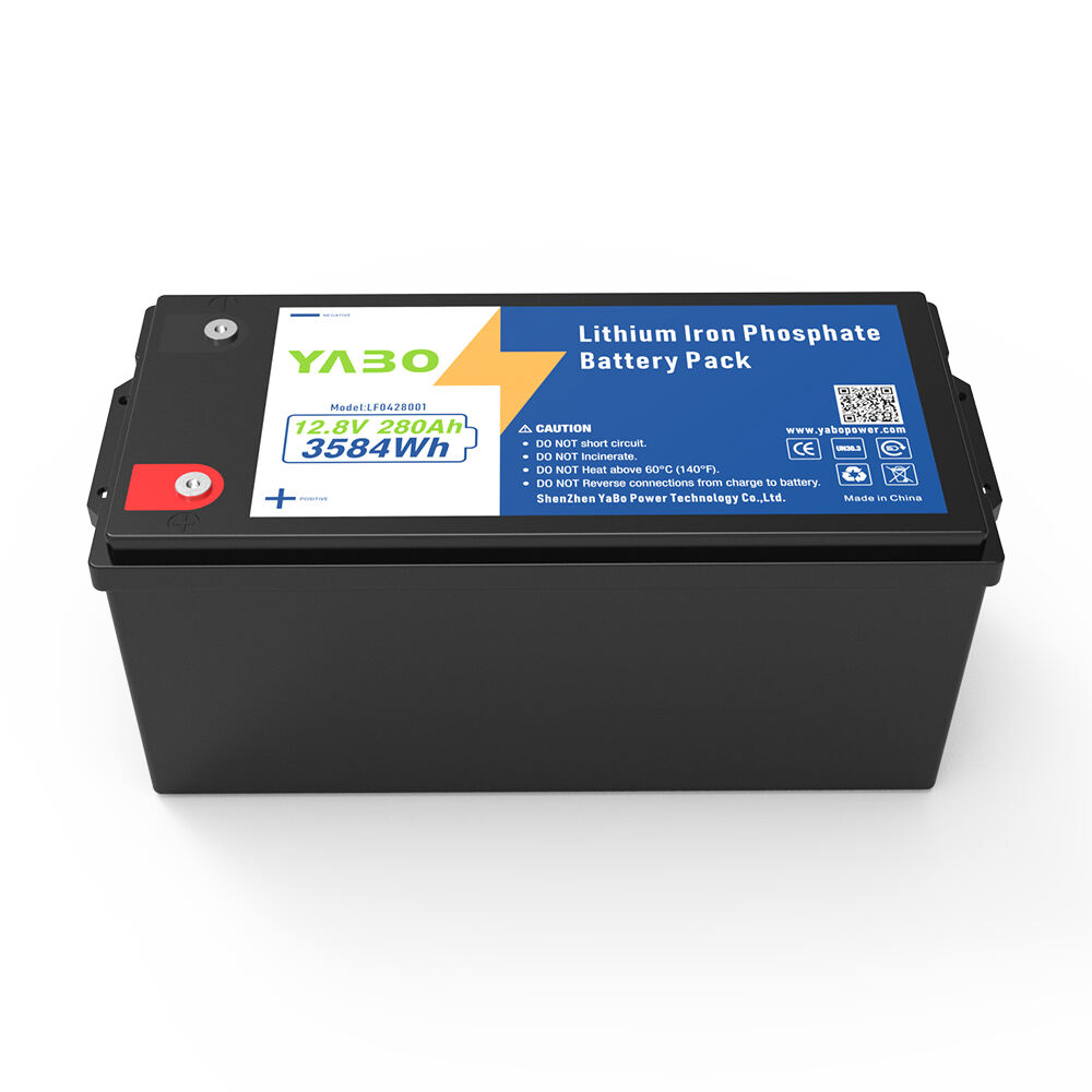 YABO Long Cycle 12V 280Ah LiFePO4 Battery Pack Lithium Iron Phosphate Deep Cycle Battery for Electric Vehicle, Golf Cart, and Solar Power