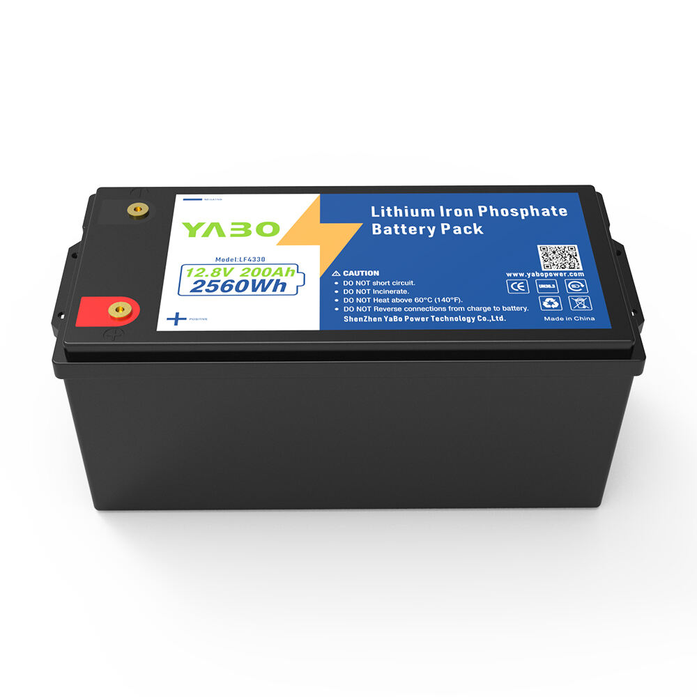 YABO Reliable 12V 200Ah LiFePO4 Battery Pack Rechargeable Lithium Iron Phosphate Battery for Home Backup and Emergency Power Supply