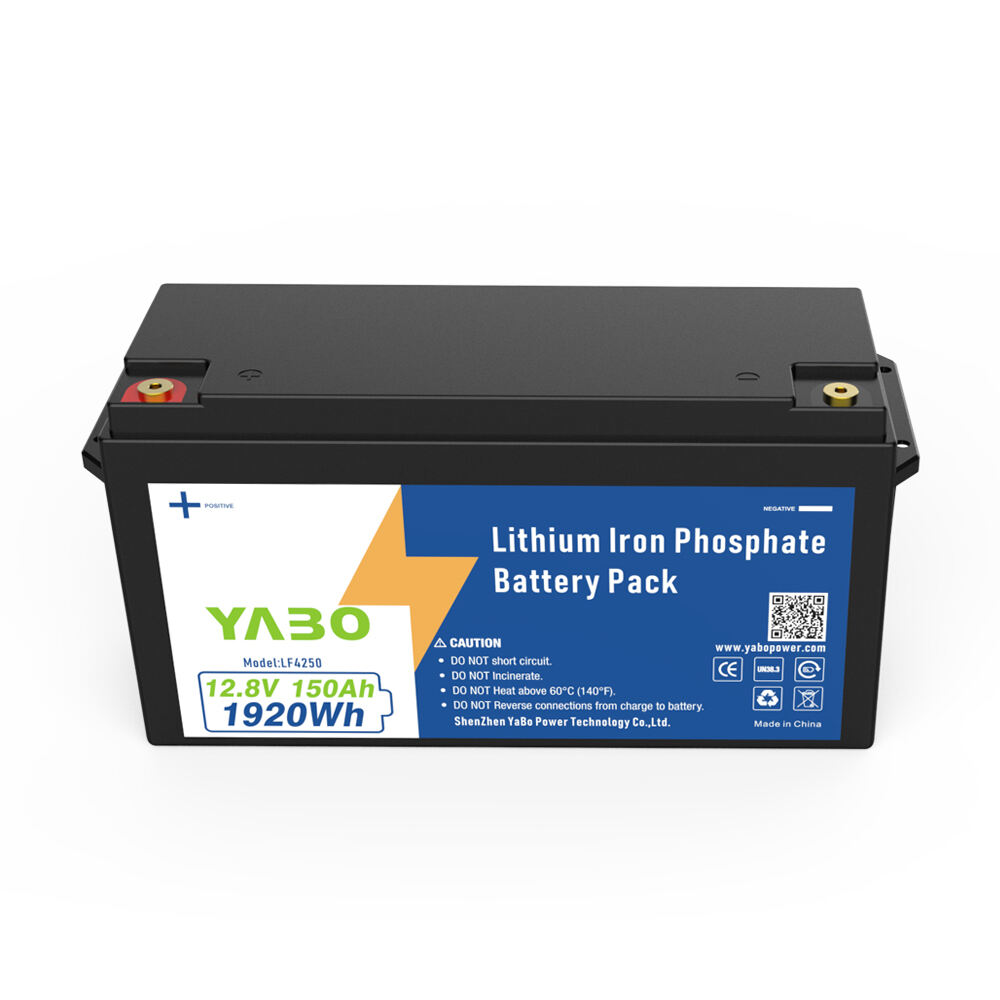 YABO Grade a 12V 150Ah LiFePO4 Battery Pack Rechargeable Lithium Iron Phosphate Deep Cycle Battery for Boat, Camper, and Solar Storage