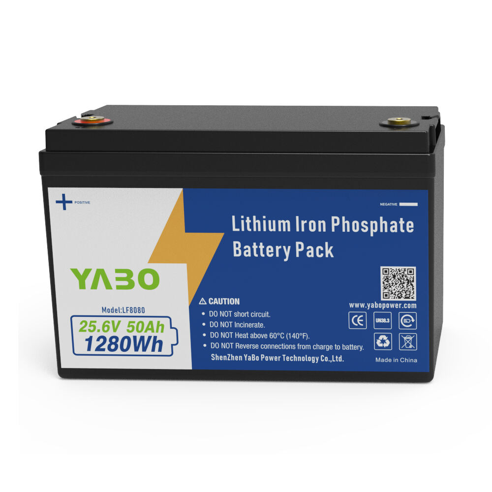 YABO Compact 24V 50Ah LiFePO4 Battery Pack Lightweight Lithium Iron Phosphate Battery for RV, Solar Generator, and Portable Power System