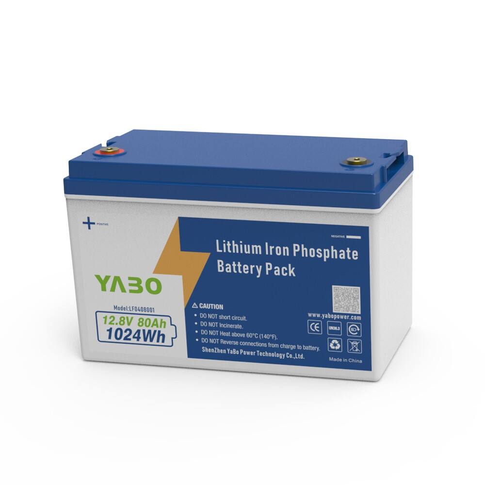 YABO Factory Price Grade a 12V 80Ah Lithium Iron Phosphate Battery Deep Cycles 12V Lithium Battery Pack for Golf Garts