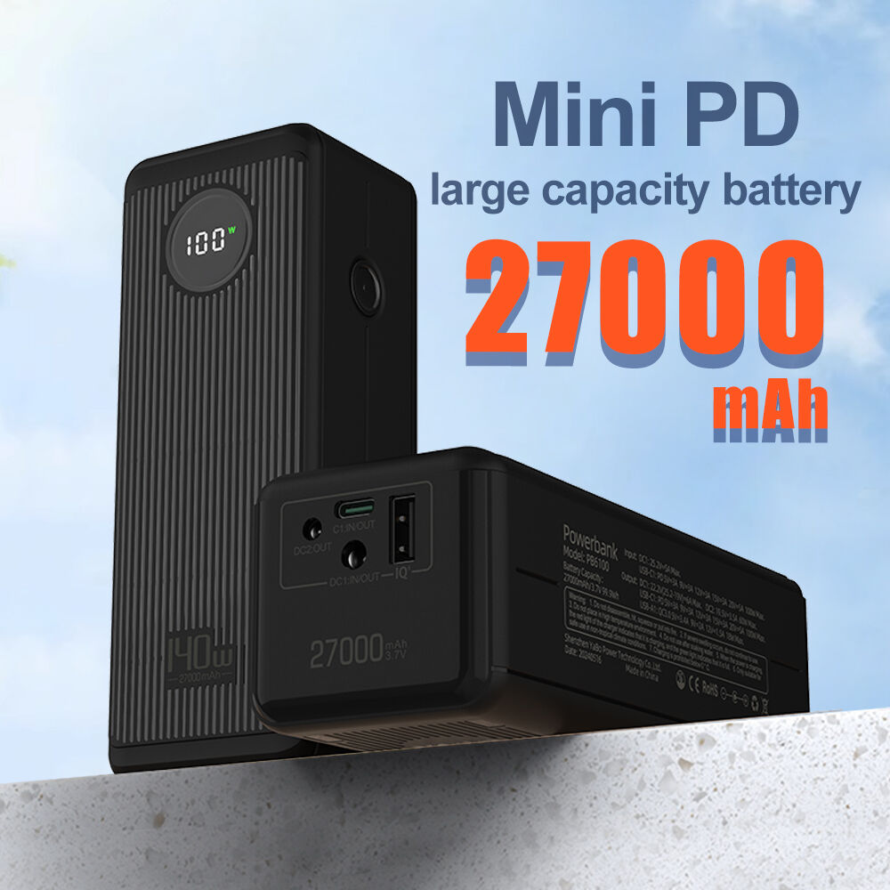 YABO PB6100 Schnellladung PD 100W DC USB Typ C Leistungsstarke 27000mAh Tragbare Powerbank für Laptop