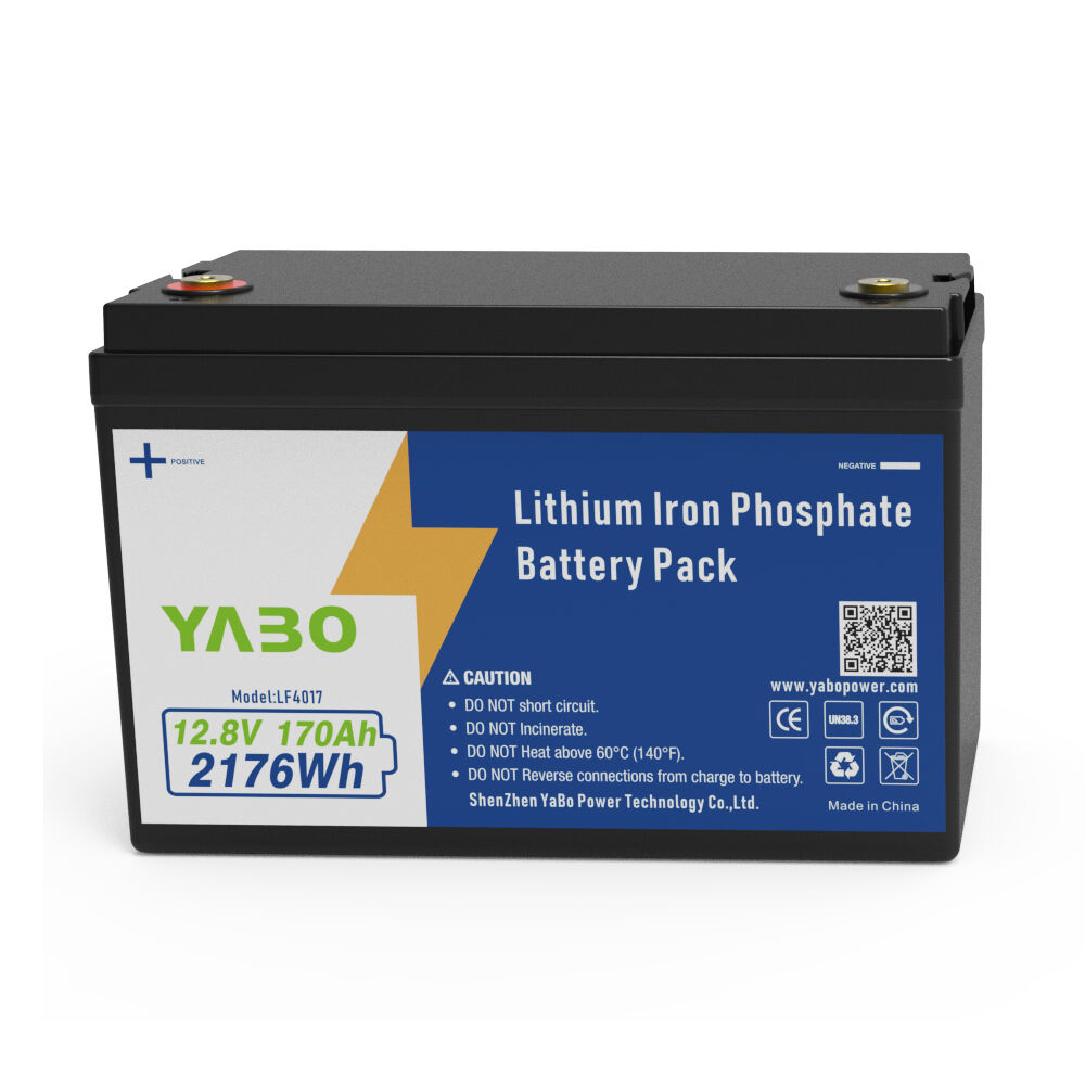 YABO Durable 12V 170Ah LiFePO4 Battery Pack Long Lifespan Lithium Iron Phosphate Battery for Off-Grid Solar Energy Storage System