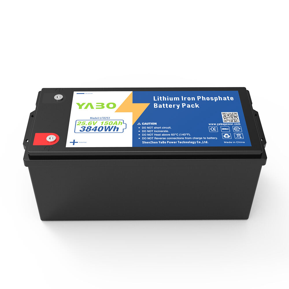 YABO High-capacity 24V 150Ah LiFePO4 Battery Pack Backup Home Energy Storage 6000 Cycles Lithium Iron Phosphate Batteries for RV, Boat, Off-Grid, and Solar Systems