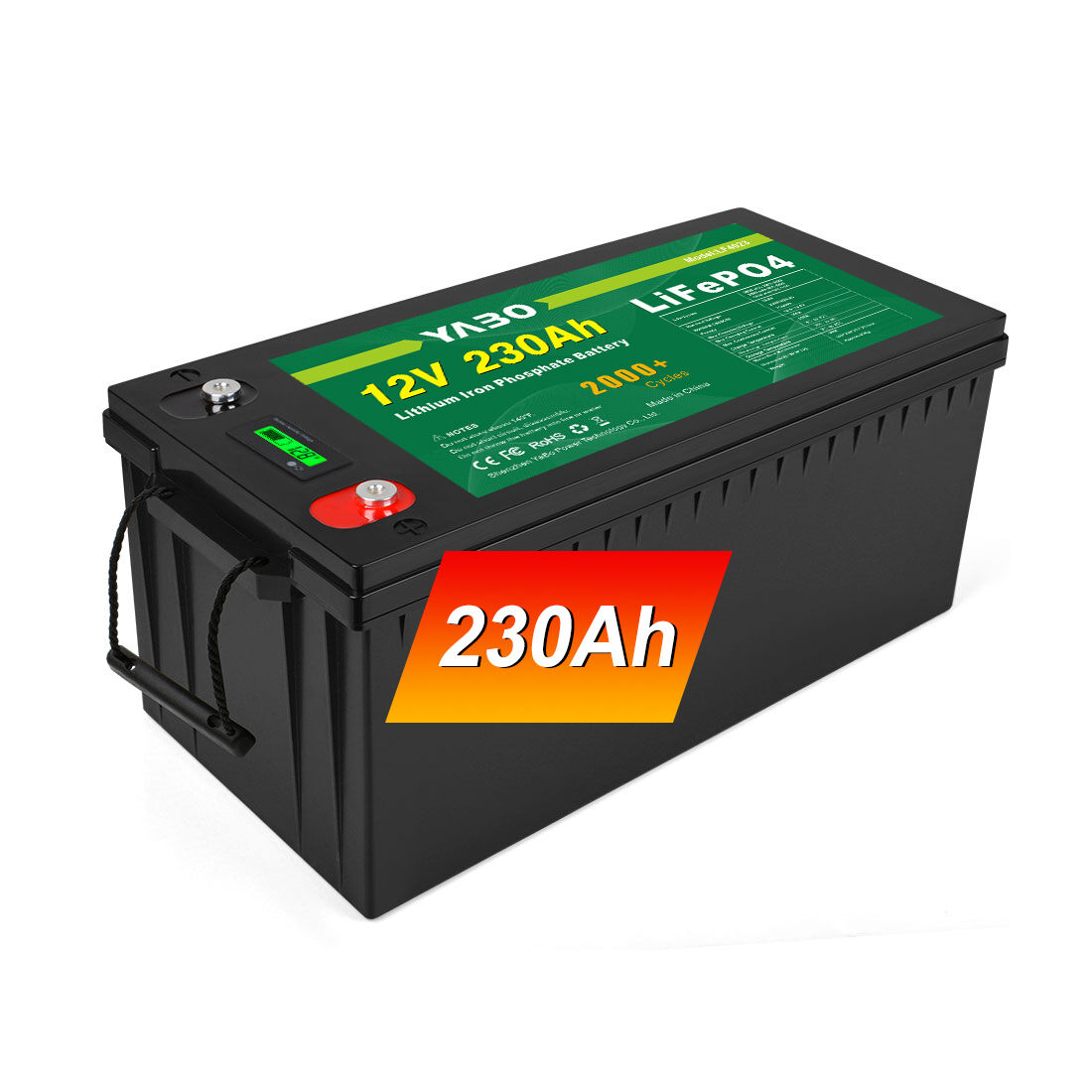 YABO LF4023 12 V 230 Ah LiFePO4 Lithium-Batteriepack, Entladungsbatterie für Marine, Solaranlage, Wohnmobil, Camping, Off-Grid