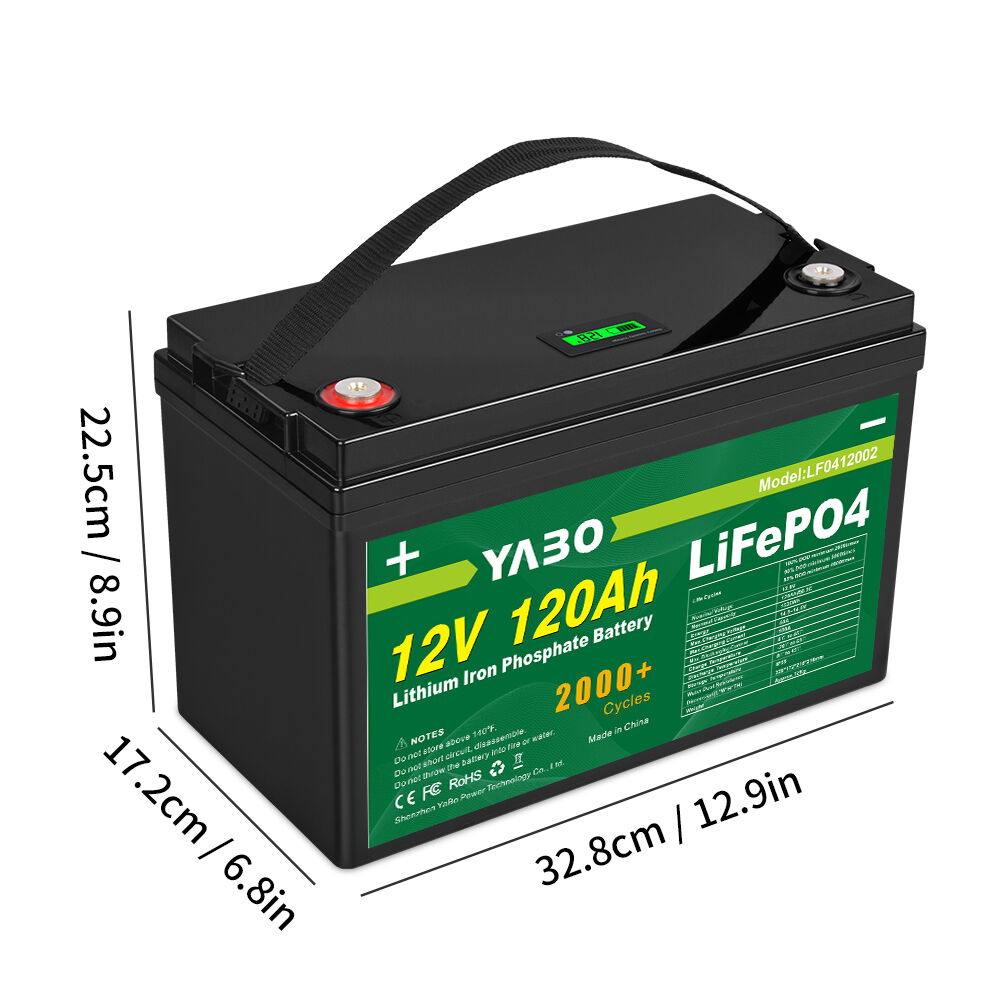 YABO LF0412002 12V 120Ah Lithium-Eisen-Phosphat-Akku wiederaufladbares Lithium-LiFePO4-Akkupaket für Golfcarts