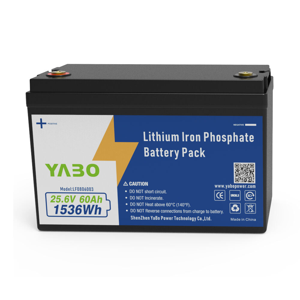 YABO Efficient 24V 60Ah LiFePO4 Battery Pack Rechargeable Lithium Iron Phosphate Battery for Marine, Mobility Scooter, and Solar Storage