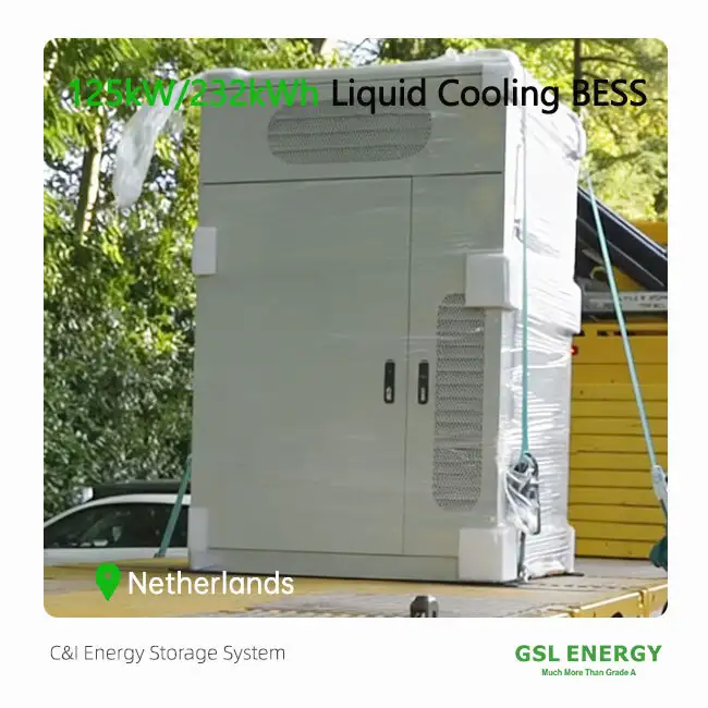 نظام تخزين الطاقة التجاري والصناعي من شركة GSL ENERGY بسعة 125 كيلوواط/232 كيلوواط ساعة، مُركَّب في هولندا