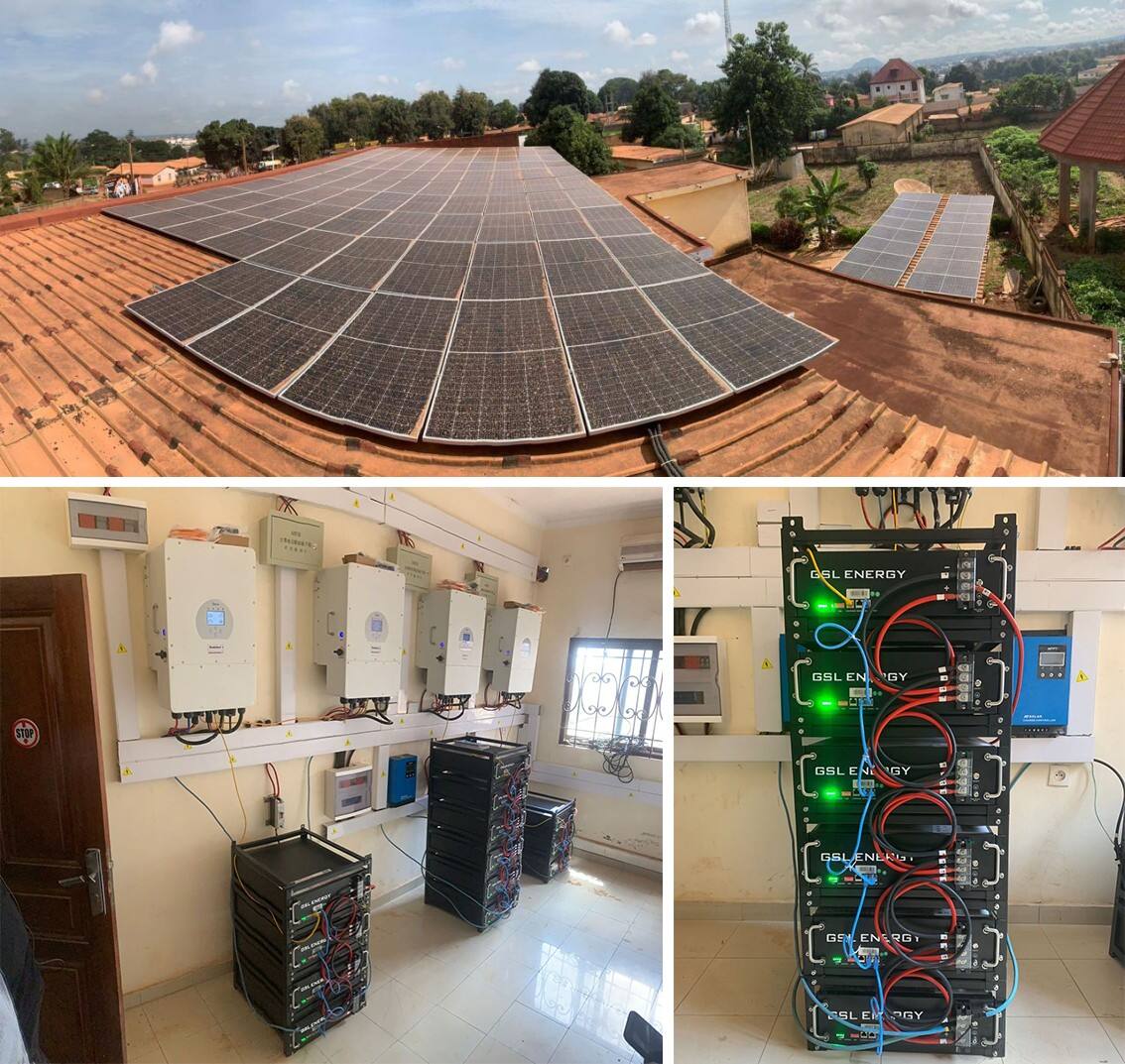 GSL ENERGY 40kva Off Grid Inversor 65kWh Lifepo4 Systema Pileae in Camerun