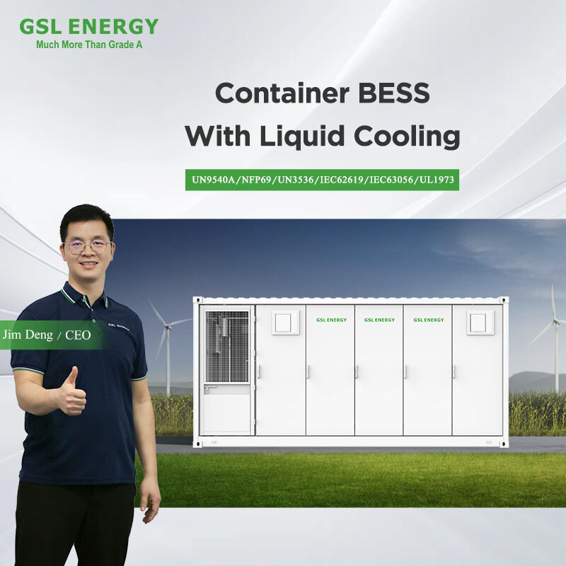 Contenedor de batería BESS de 1 MWh a 5 MWh de GSL Energy (20 pies) con sistema de refrigeración líquida