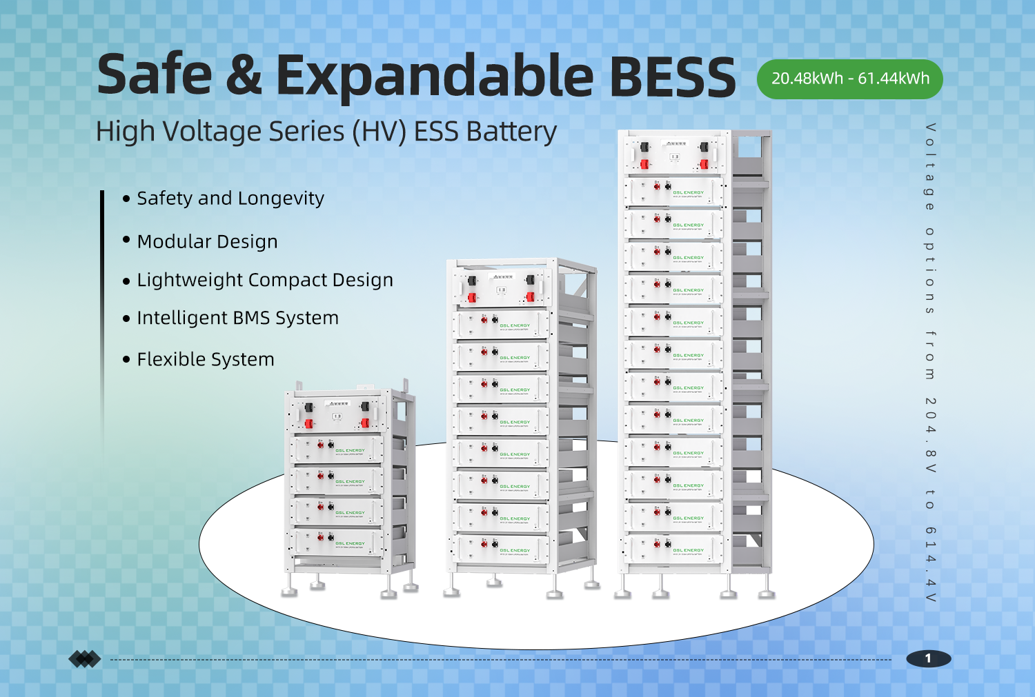 GSL Energy 60kWh High Voltage Energy Storage System