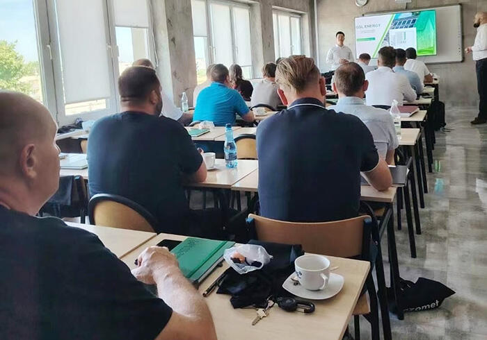 GSL ENERGY leverer skreddersydd opplæring på stedet i Polen for energilagringssystemer med litiumbatterier – viser fabrikktilpassning og global support