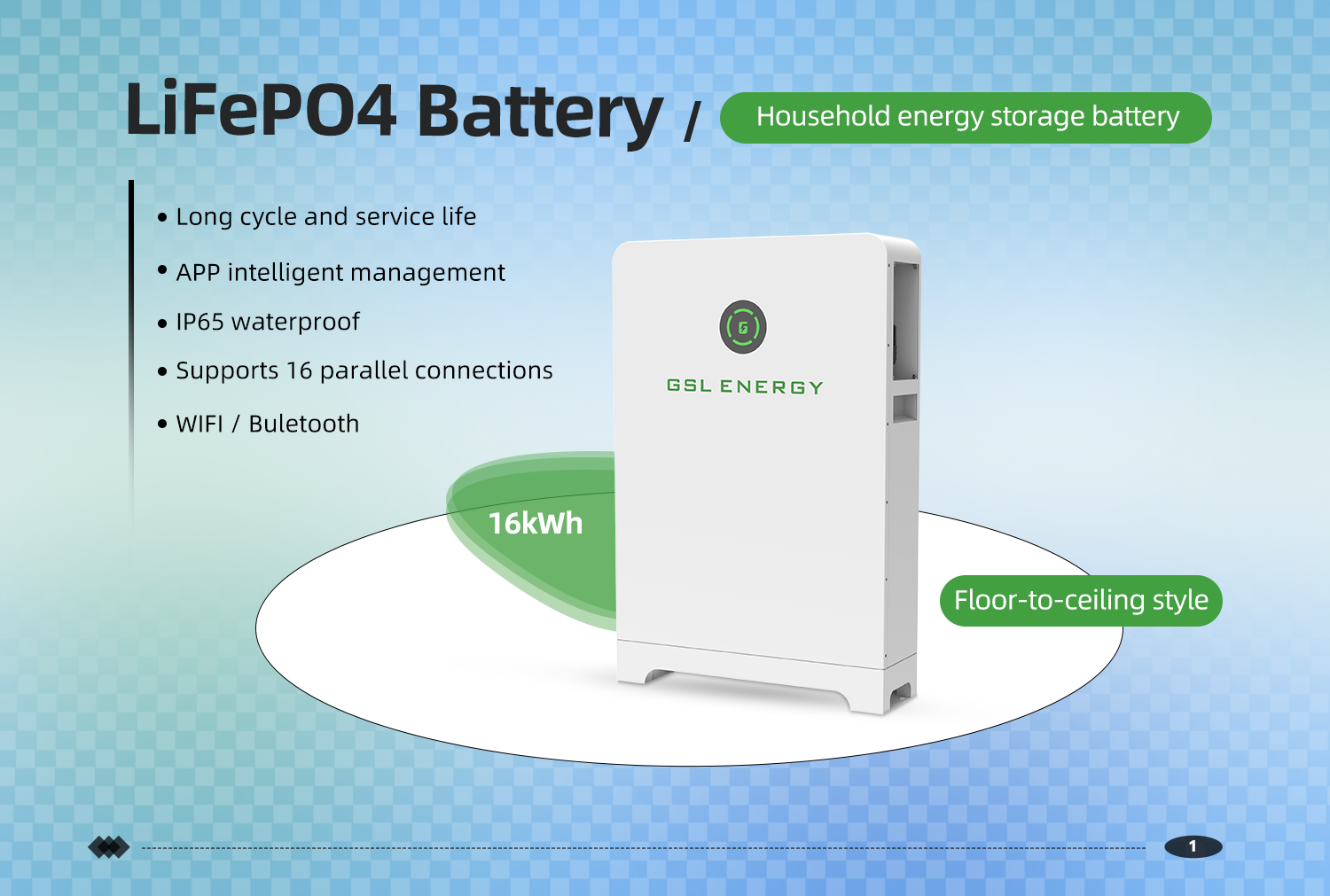 GSL Energy Stackable All-in-one 6KVA 20KWh LiFePO4 Battery for Enhanced Energy Storage