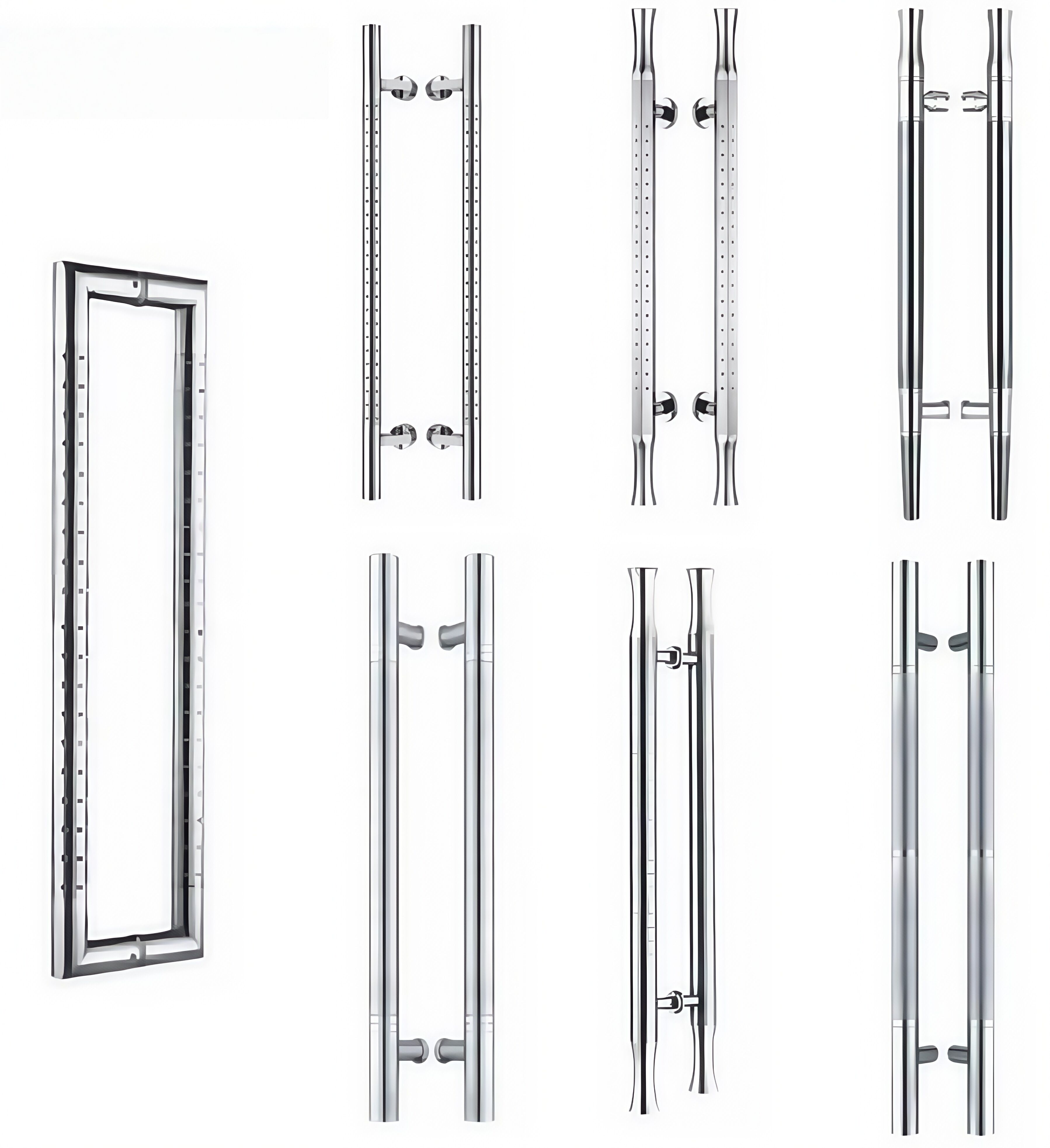 Tirador Moderno de Acero Inoxidable para Duchas y Puertas de Vidrio 1ª Generación, Diseño Anticorrosión y Elegante