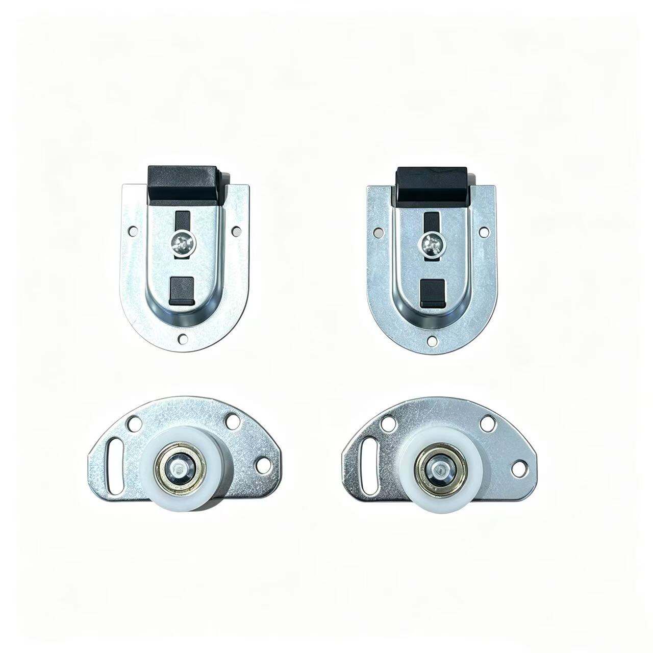 Light Duty Sliding Hardware – 32mm Top & Bottom Wheels – Silver-White with Black/White Accents | TL-WP09