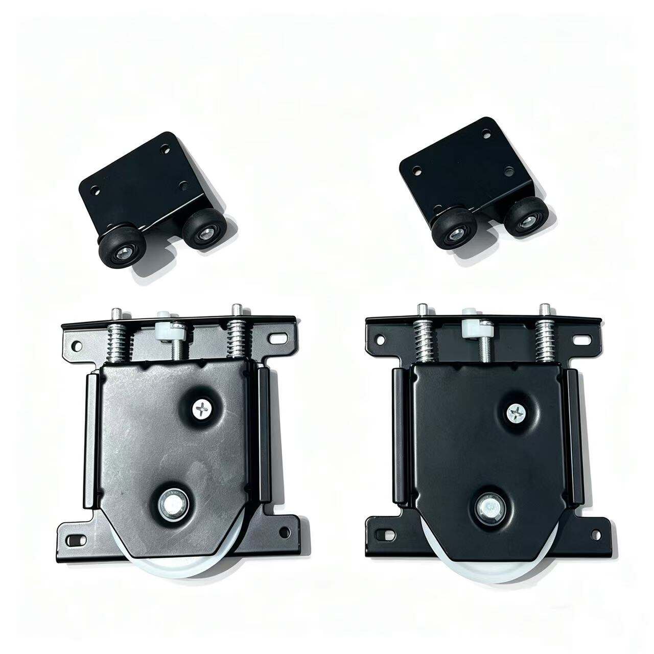 Heavy Duty Matte Black Wardrobe Roller Set – 2 Top + 2 Bottom Wheels – 55mm Bottom Diameter – Dual-Color Hub Design – For Traders | TL-WP0706