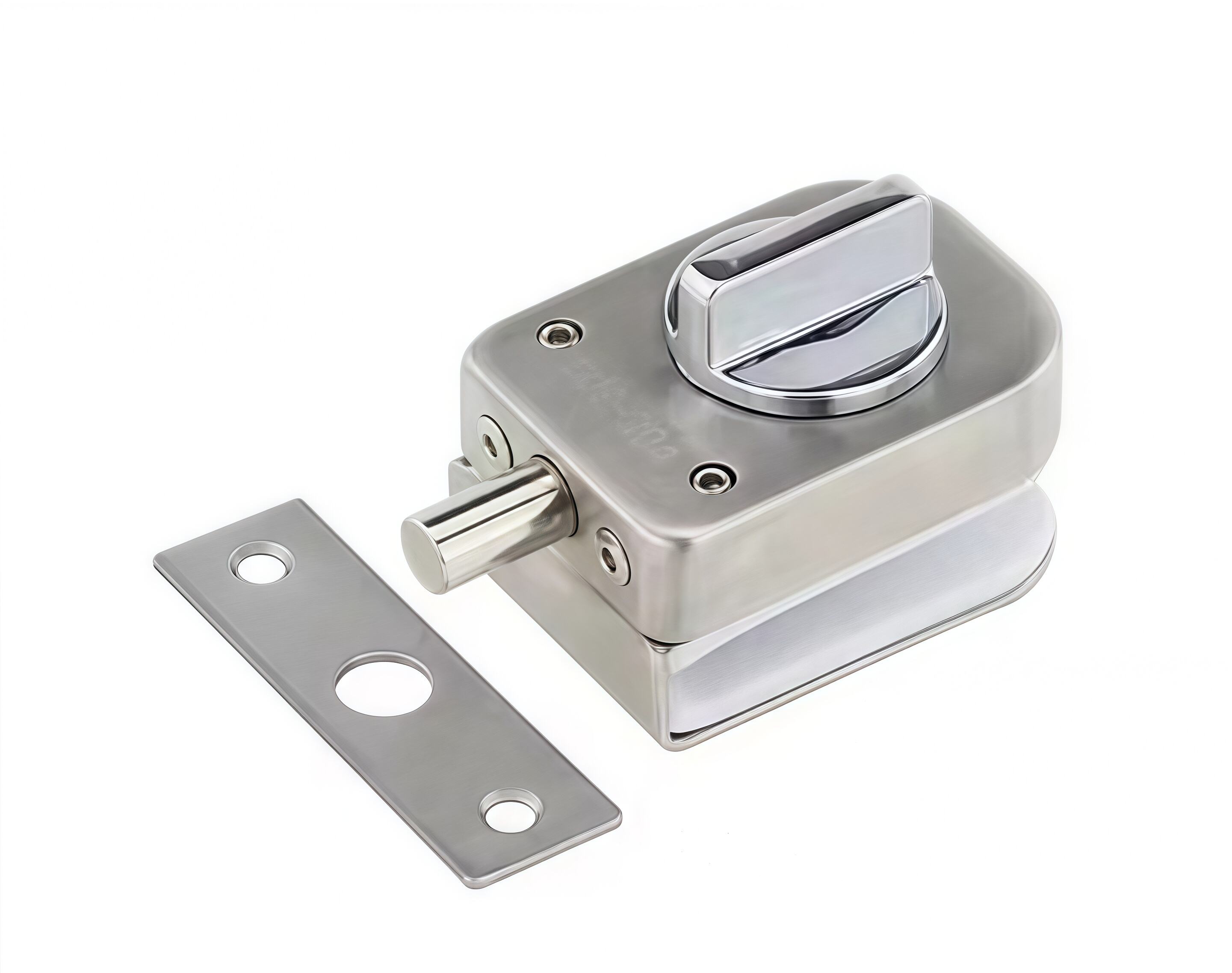 Stainless Steel Frameless Glass Door Lock with Aluminum Alloy Core - Fits 10-12mm Tempered Glass, Anti-Corrosion & Secure