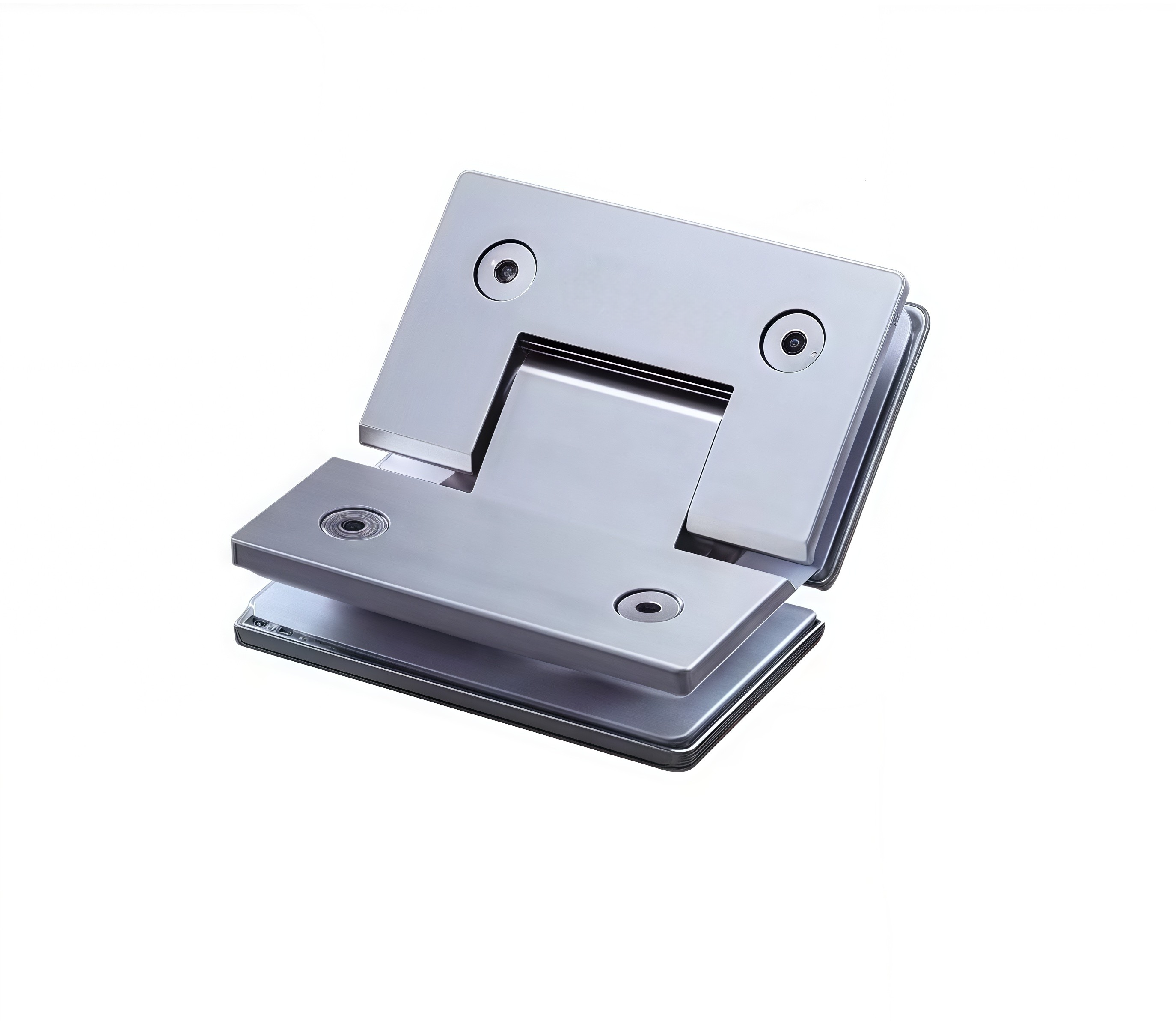 Classic Solid Brass Satin Finish Square Glass Shower Door Hinge Corrosion-Resistant & Durable