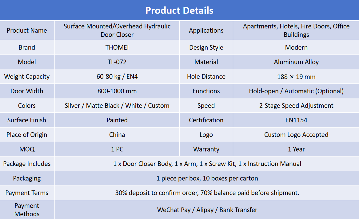 adjustable hydraulic door closer 60 80 kg cast aluminum spring loaded automatic door holder-2