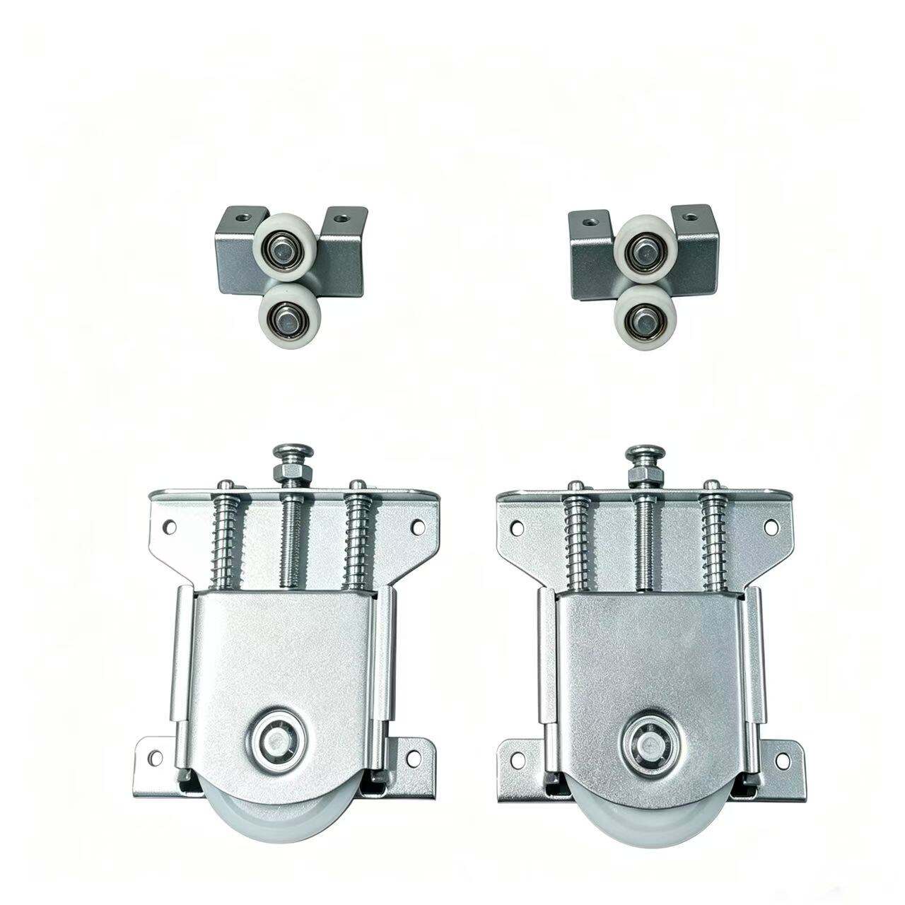 Premium Sliding Door Wheel Kit – Top & Bottom Wheels – 48mm Bottom Wheel – Silver-White Metal + White Hubs – Minimalist Design – B2B Bulk Supply | TL-WP0612