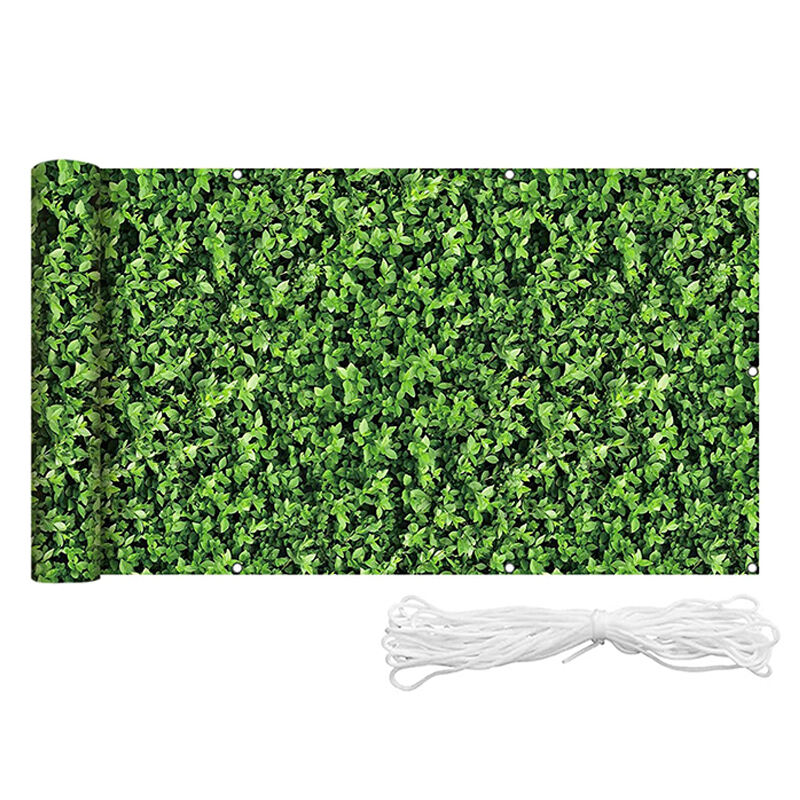 green leaf color uv-resistant balcony privacy screen pvc balcony cover 90 * 600cm