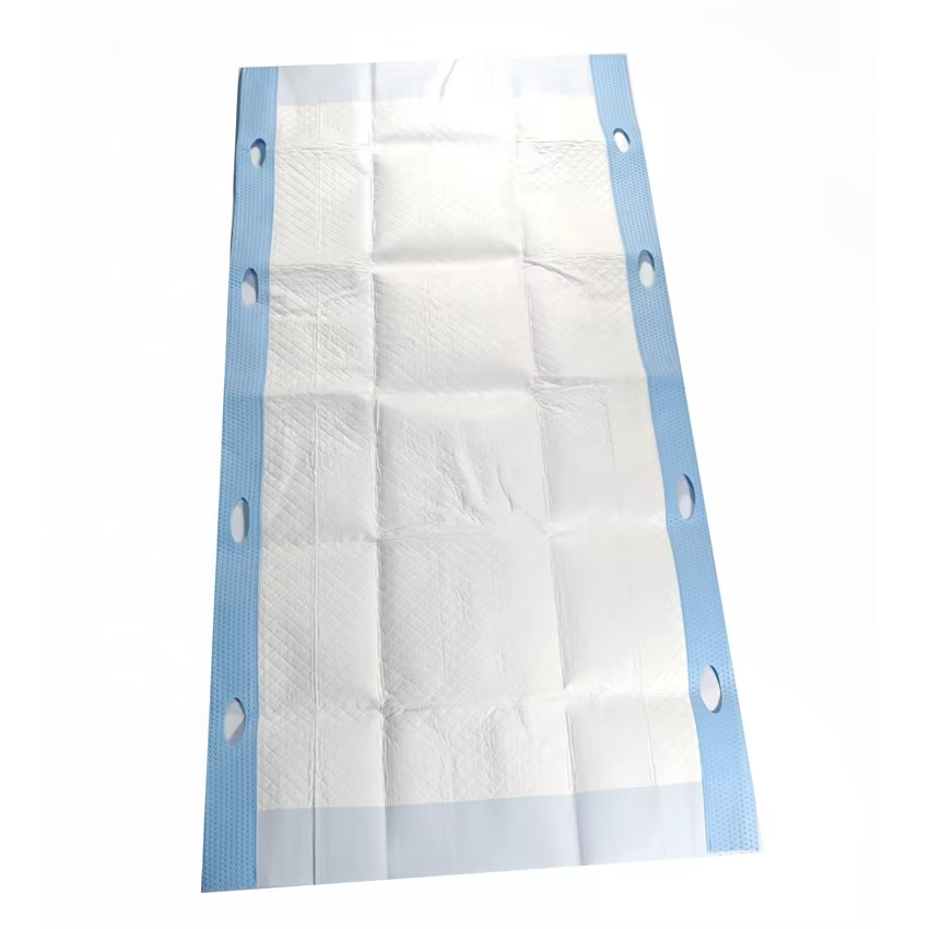 80*210cm Folha de transferência descartável azul de alta qualidade com super absorção Fluff Core com alça