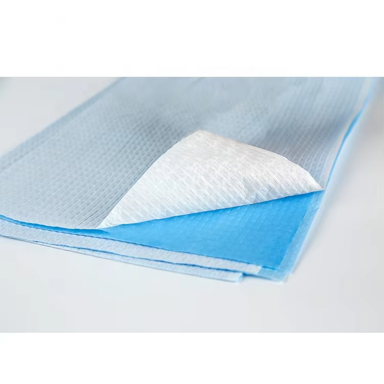 Spunbond Nonwoven Անջրանցիկ միզուղիների անմիզապահության մահճակալի բարձիկներ Քննության վարագույր թղթի թերթիկ