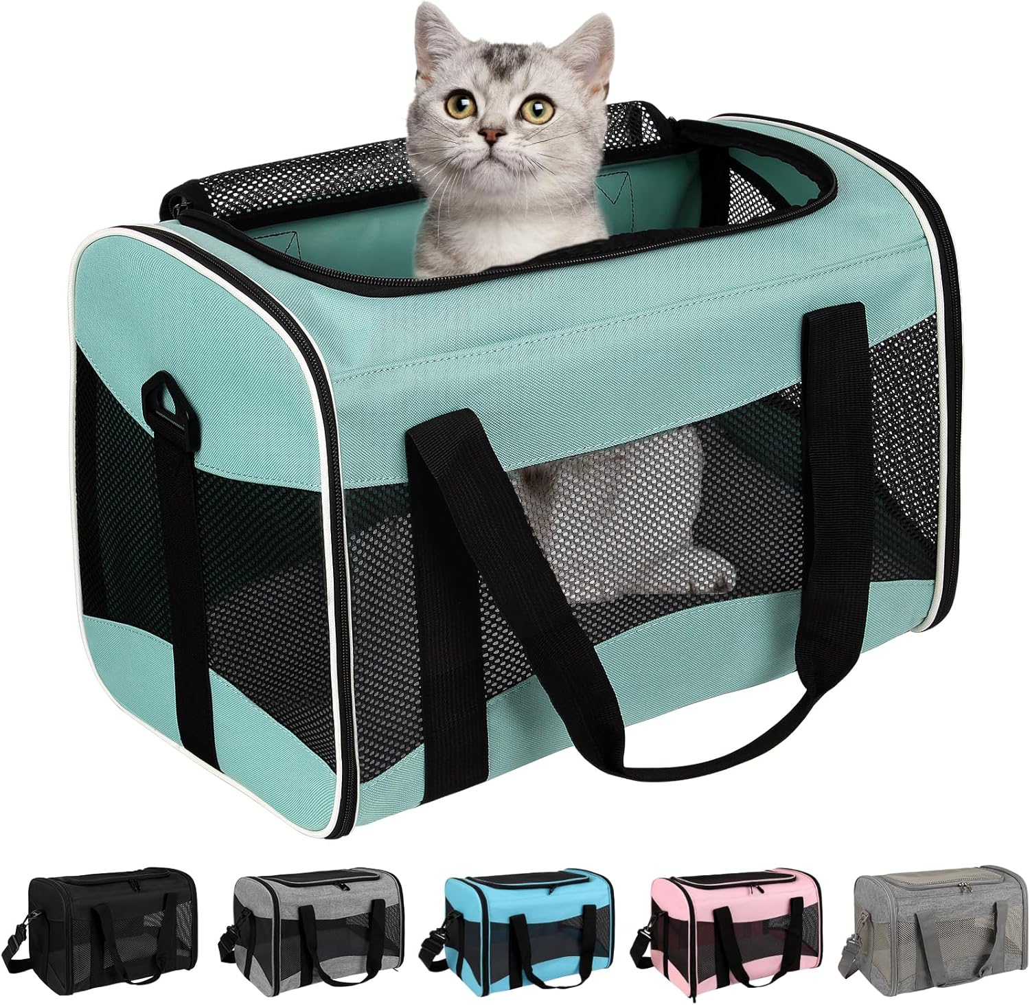 Collapsible Pet Travel Carrier Soft-Sided Dog Cat Carrying Case Bag